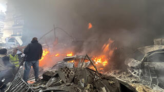 ביירות לבנון עשן תקיפות צה"ל