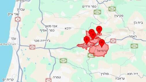Сирены на севере (Фото: Цофар) מפת אזורי האזעקות