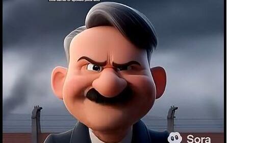 AI-generated, Pixar-style trailer titled “Caust,” which presents the Holocaust as child-friendly entertainment while glorifying Adolf Hitler and mocking victims