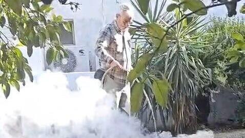 רחפן נפץ  נפל קריית שמונה חצר בית כיבוי צינור מים 