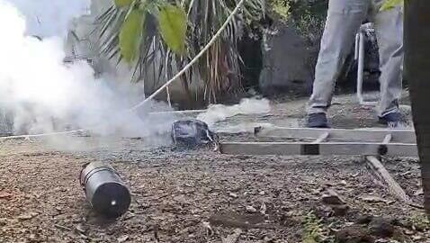 רחפן נפץ  נפל קריית שמונה חצר בית כיבוי צינור מים 