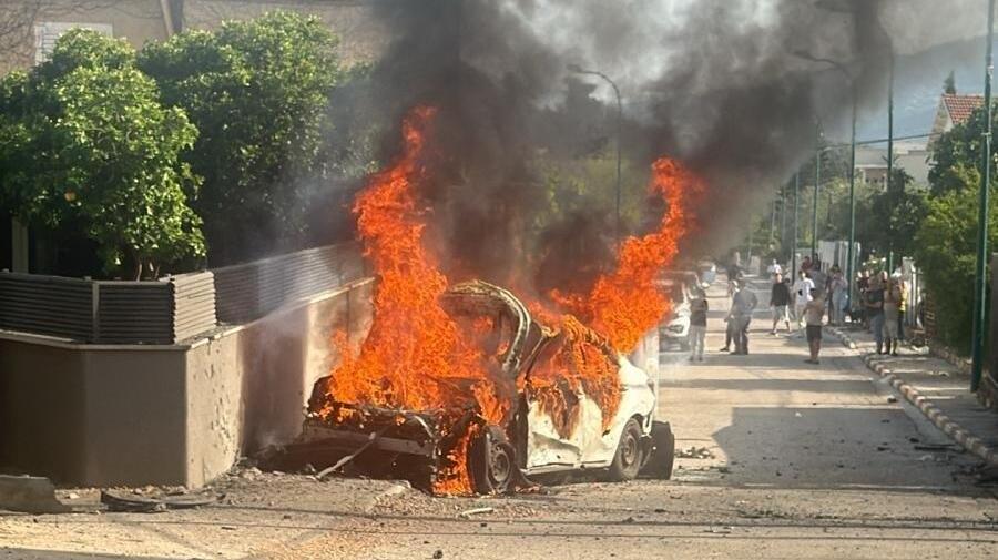 הרכב שנפגע בקריית שמונה