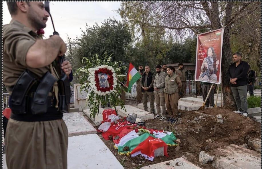 The IRGC struck the Peshmerga cemetery on Thursday morning, forcing her comrades to bury Ghazal later that day in Sulaymaniyah in a brief ceremony 