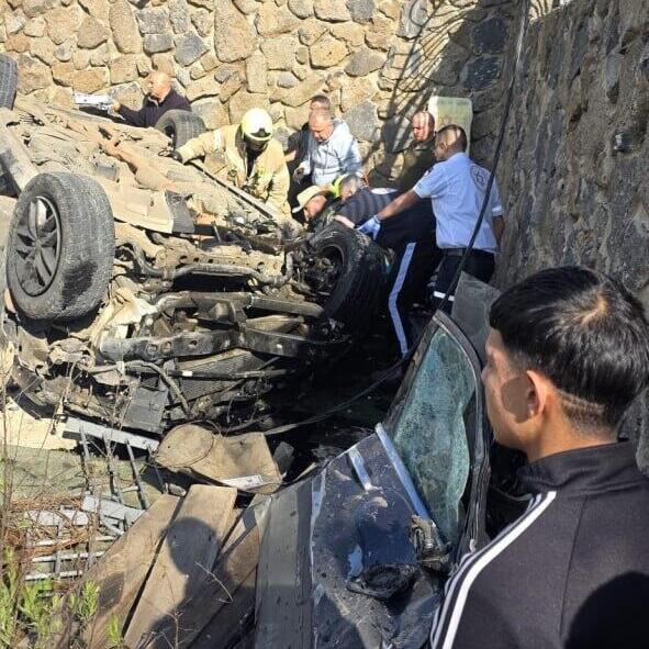 התהפכות רכב ליד בריכת רם בגולן