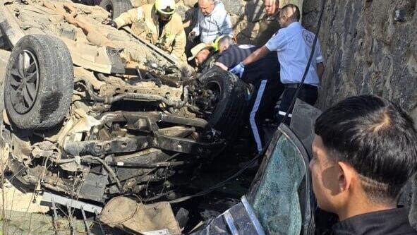 התהפכות רכב ליד בריכת רם בגולן