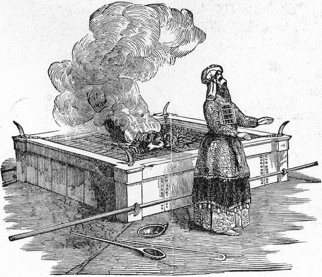 'High Priest Offering a Sacrifice of a Goat' (illustration from Henry Davenport Northrop's 1894 'Treasures of the Bible')