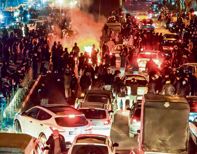 Protests in Iran in January. 'Blood flowed in the streets' (Photo: Getty Images) המחאות באיראן