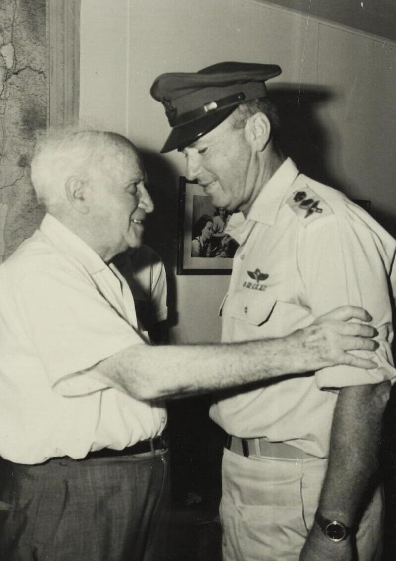 יצחק רבין ודוד בן גוריון 