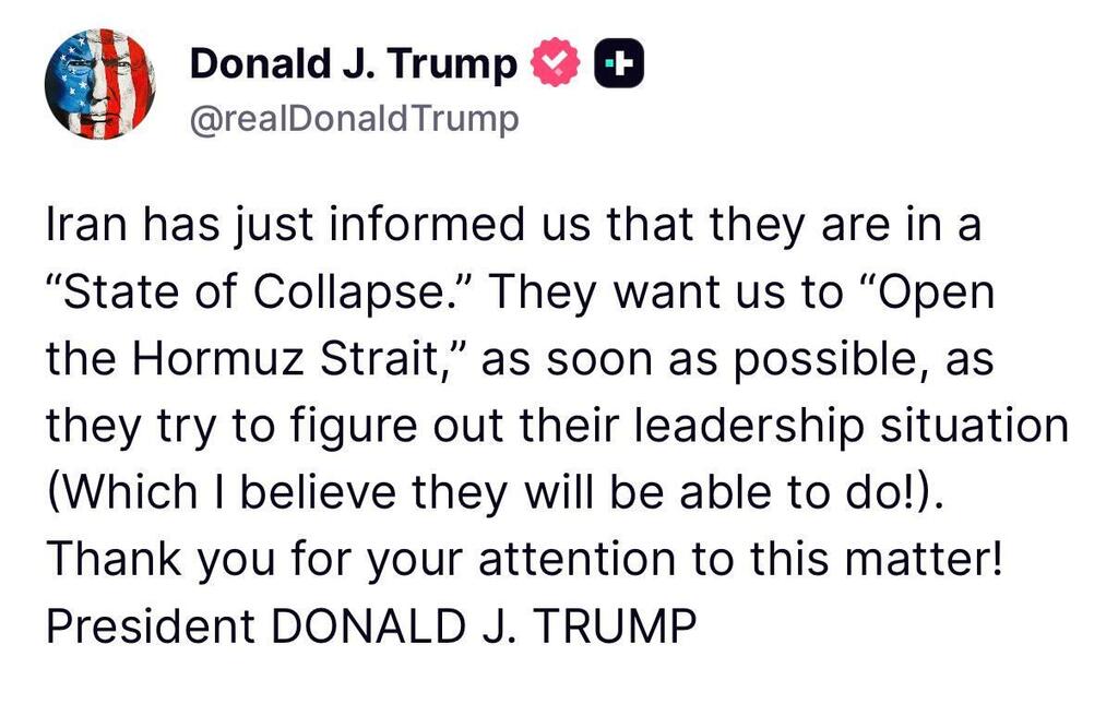 Trump's Truth Social post 