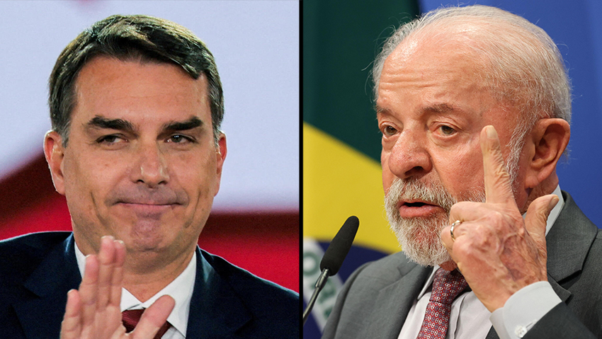Flávio Bolsonaro, Luiz Inácio Lula da Silva (Photo: Odd ANDERSEN / AFP, REUTERS/Daniel Cole/File Photo) נשיא ברזיל לואיס אינסיו לולה דה סילבה ו מועמד לנשיאות פלאביו בולסונרו