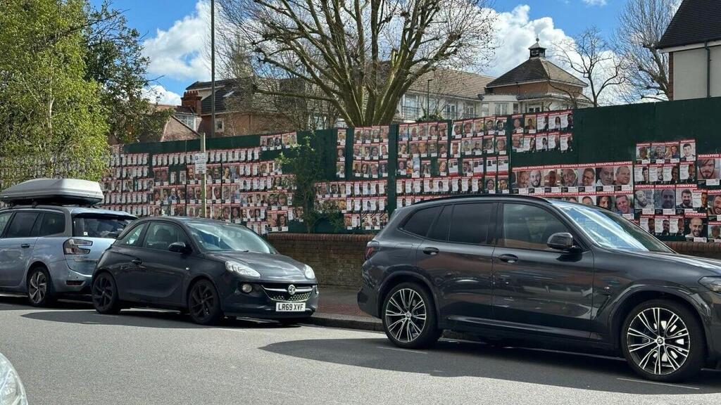 The memorial wall that was torched 