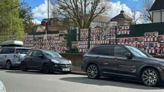 The memorial wall that was torched 