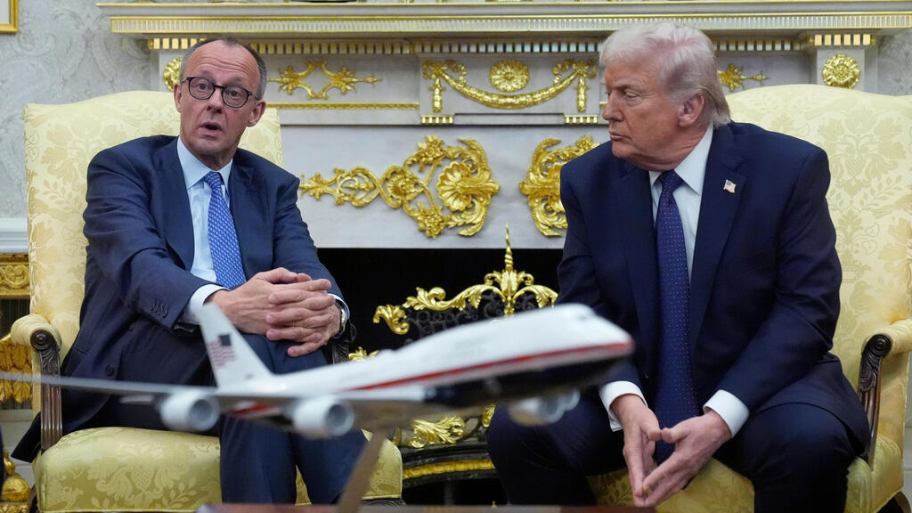 President Donald Trump meets with German Chancellor Friedrich Merz in the Oval Office at the White House earlier this month