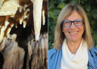 Bar-Matthews was among the first to demonstrate how detailed information about past climate conditions and precipitation patterns can be extracted from natural archives. Bar-Matthews with a stalactite 