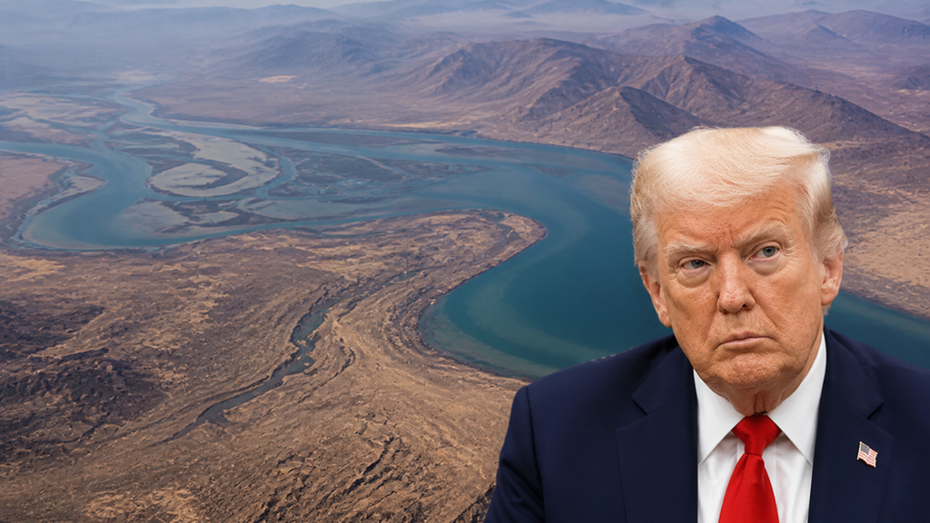 Дональд Трамп на фоне Ормузского пролива (Фото: сгенерировано ИИ) Дональд Трамп на фоне Ормузского пролива