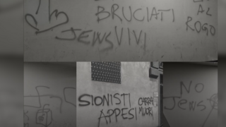Antisemitic graffiti on walls in Florence