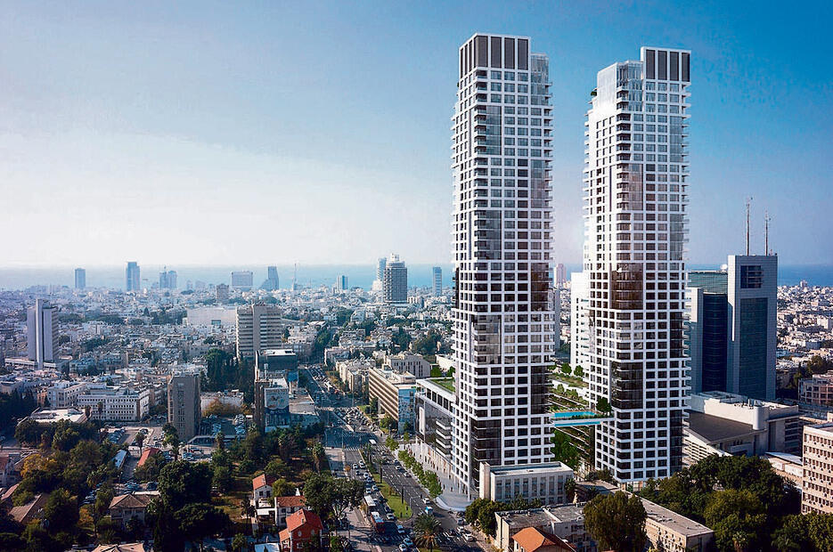Da Vinci Tower. Some of the apartments were hit by an Iranian missile