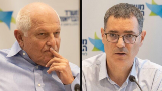 מימין: מנכ"ל משרד הבריאות משה בר סימן טוב ושר הבריאות חיים כץ