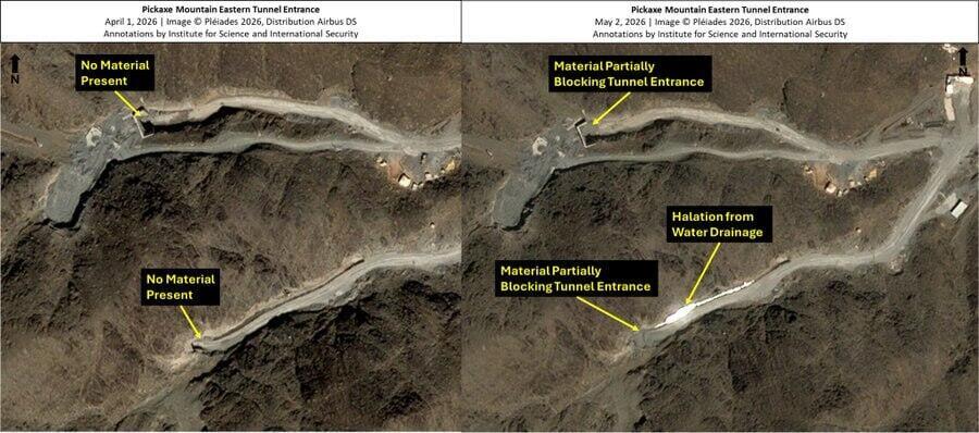 Satellite imagery shows reconstruction work at Pickaxe Mountain תמונות לווין של הר פיקאקס באיראן