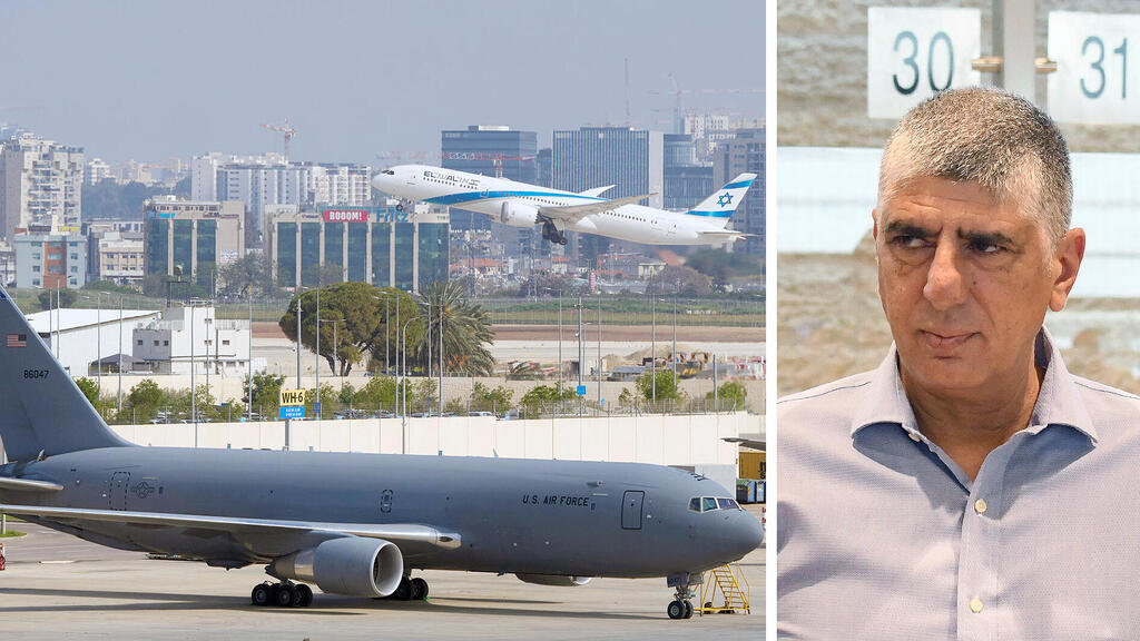 US military aircraft at Ben Gurion Airport; Civil Aviation Authority Director General Shmuel Zakay 