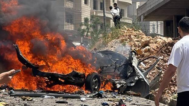 Удар ЦАХАЛа по Южному Ливану רכב שהותקף בכפר ג'יה דרומית לביירות
