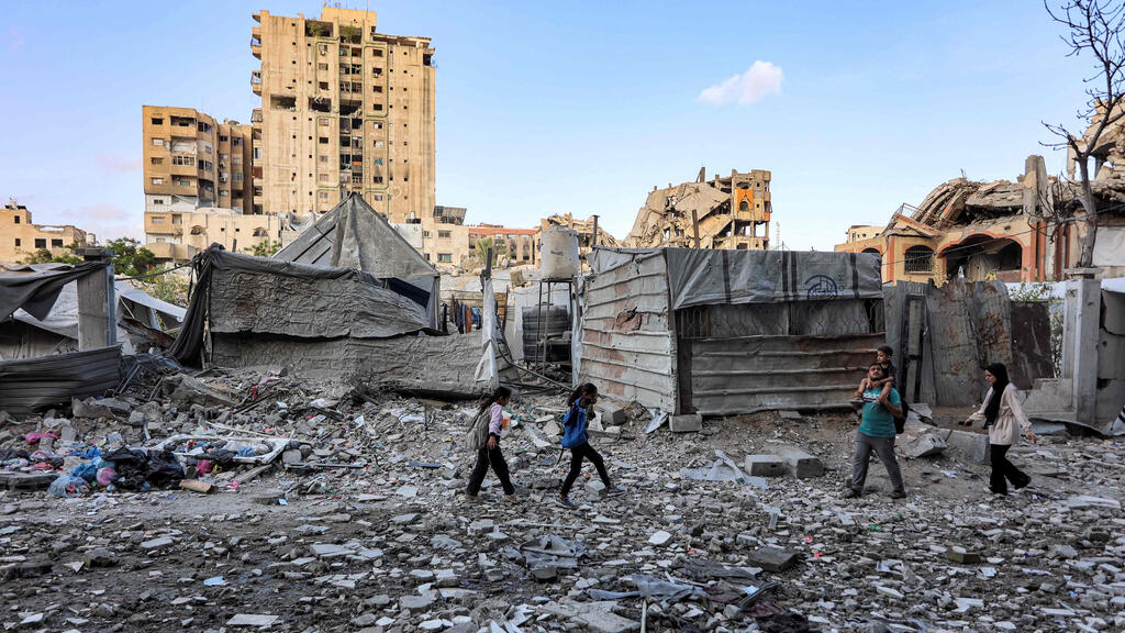 Scene of the killing of Izz ad-Din Haddad (Photo: Omar AL-QATTAA / AFP) זירת התקיפה בעזה