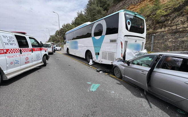 זירת התאונה הקטלנית בכביש 1 ביום שישי
