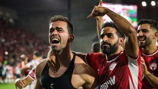 מיגל ויטור דומע מאושר לאחר שכבש את שער הניצחון. באר שבע נגד מכבי תל אביב