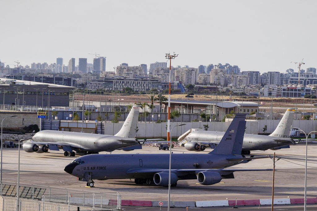 Photo: REUTERS/ Dedi Hayun מטוסי תדלוק אמריקנים בנתב"ג