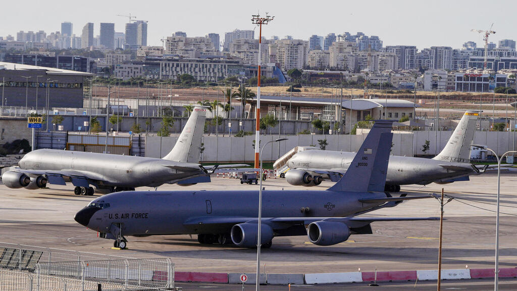 American refueling aircraft at Ben Gurion Airport (Photo: REUTERS/ Dedi Hayun) מטוסי תדלוק אמריקנים בנתב"ג