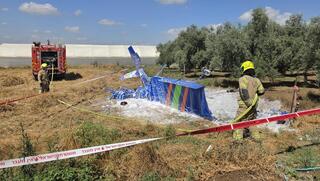 שני פצועים אנוש בהתרסקות מטוס קל בעמק יזרעאל