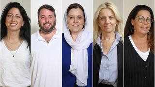 מימין לשמאל: חוה ברנע, קרן רוזנבאום, מהא נסרלאדין, שחר זיו, רווית פרץ שפס