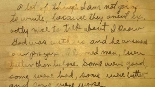 A portion of Roddie’s diary, which he kept at Stalag IX-A (Photo: courtesy of the Edmonds family) Stalag IV-B