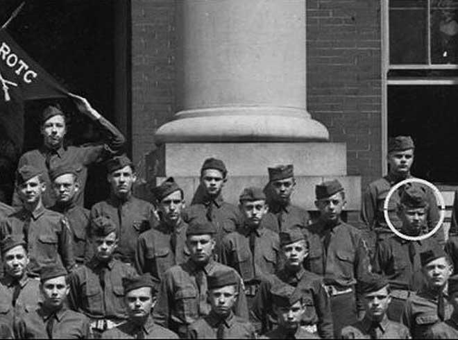 Knoxville High School JROTC cadets, 1936-37. The circled cadet is Roddie Edmonds (Photo: courtesy of the Edmonds family) Roddie Edmonds