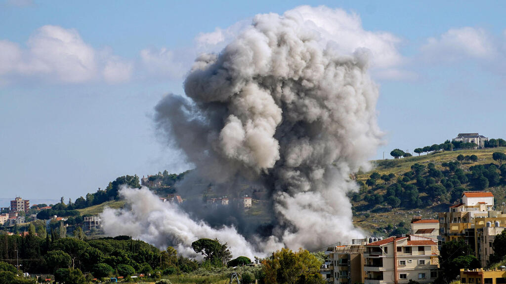 IDF attacks in Lebanon( (Photo: Abbas Fakih/AFP) תקיפות צה"ל בלבנון