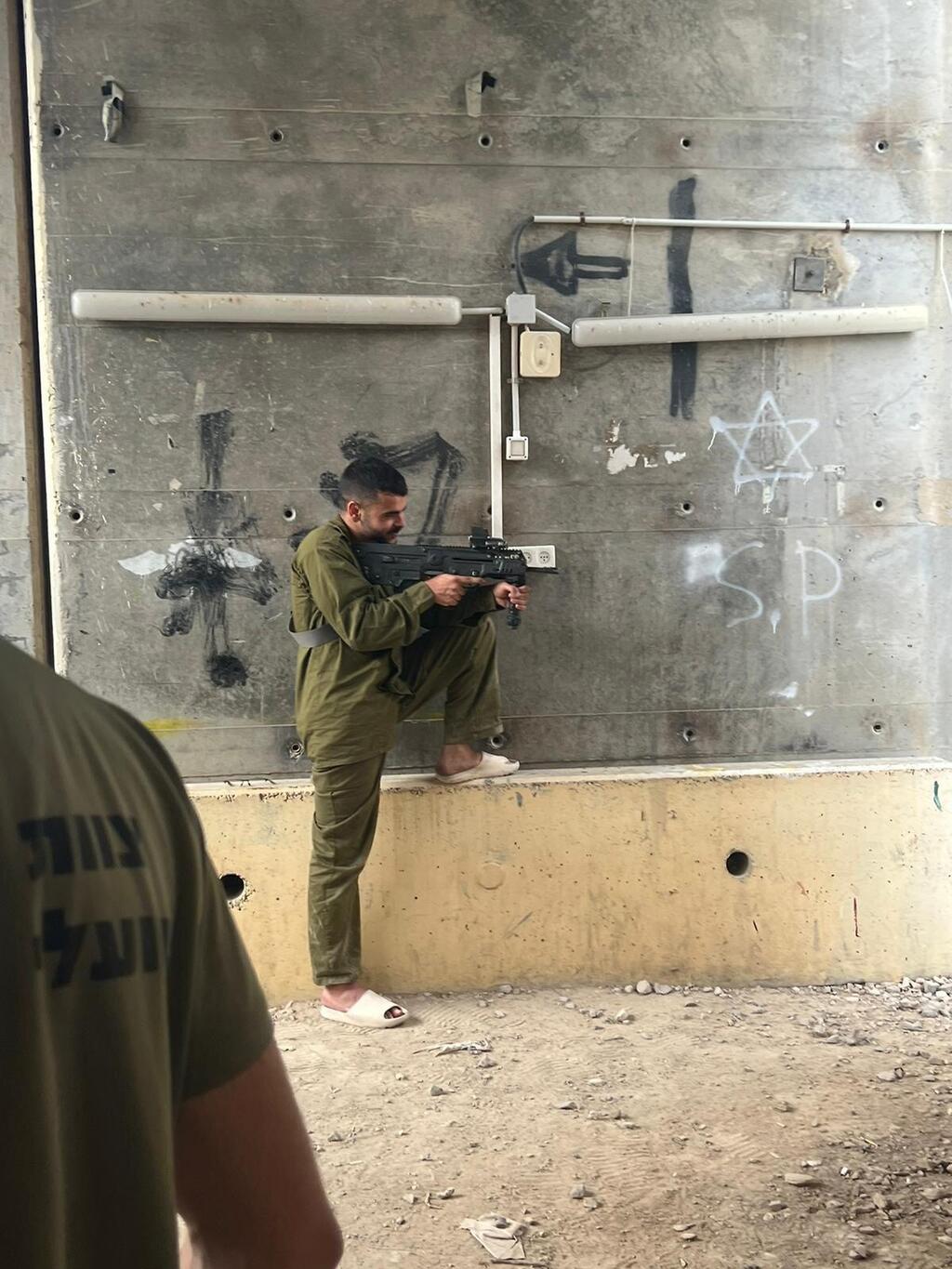 A soldier takes position at the Kissufim base during the Oct. 7 Hamas assault on southern Israel (Photo: Belev Echad) A soldier takes position at the Kissufim base during the Oct. 7 Hamas assault on southern Israel