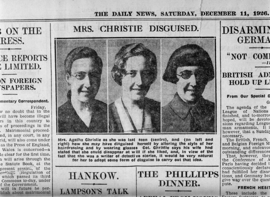 More than 1,000 police officers and over 15,000 volunteers joined the search; press coverage of Agatha Christie’s disappearance (Photo: Hulton Archive/Getty Images) הסיקור בעיתונות על היעלמותה של אגתה כריסטי
