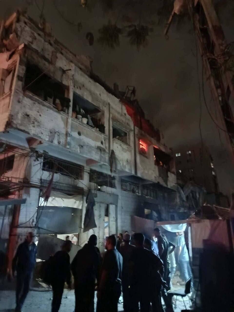 The scene of an Israeli strike in northern Gaza after the IDF said it targeted two senior Hamas operatives צה"ל חיסל שני מחבלים מרכזיים בארגון הטרור חמאס