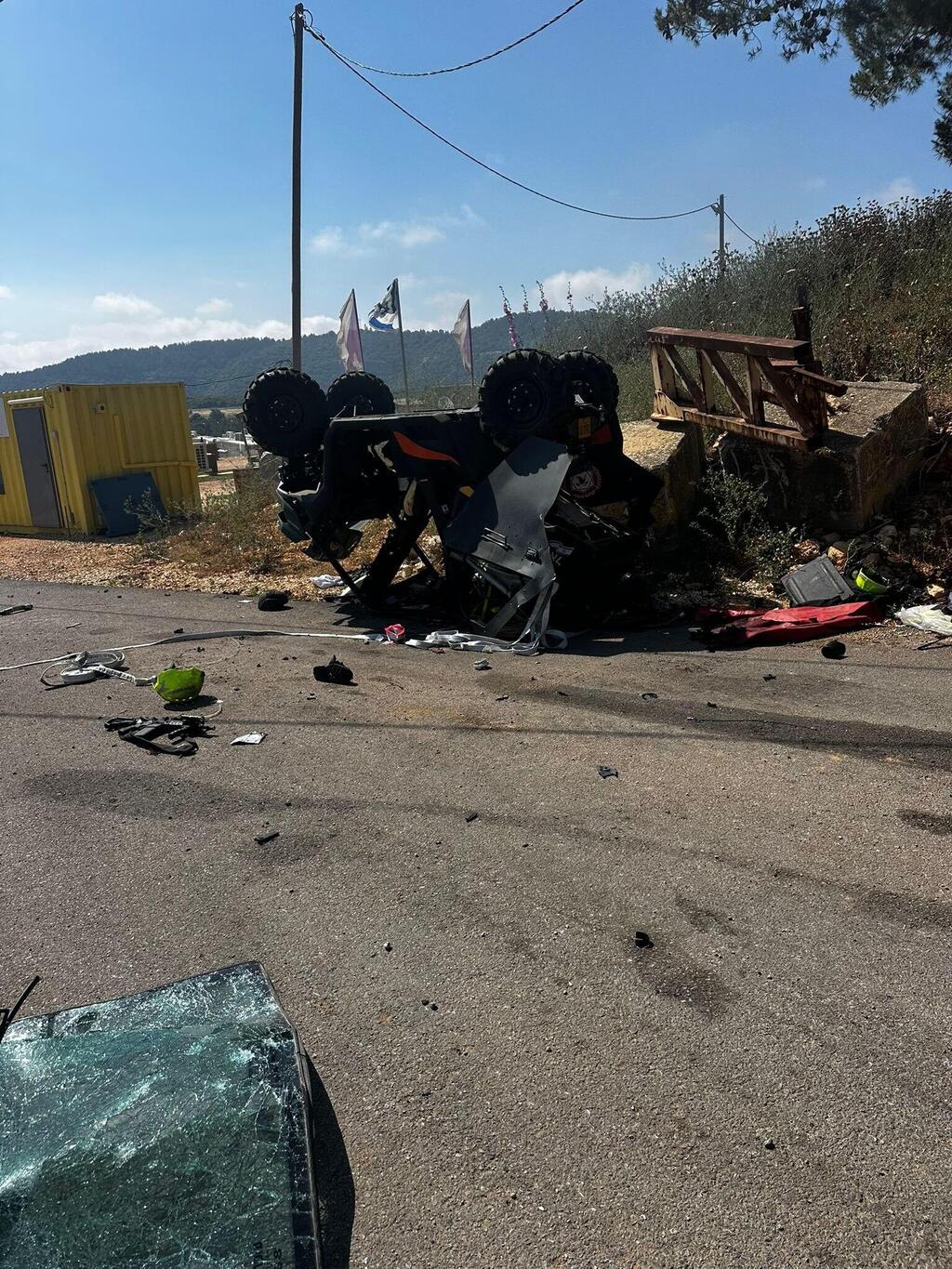 Aftermath of drone strike פגיעת רחפן בגורן