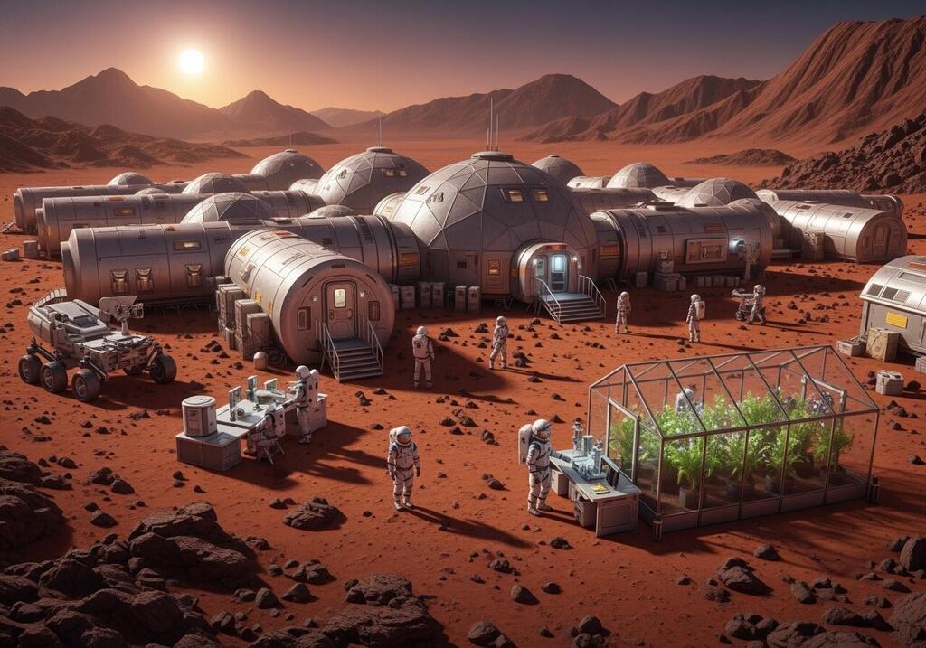Astronauts on Mars (Rendering: Shutterstock AI) אסטרונאוטים על מאדים