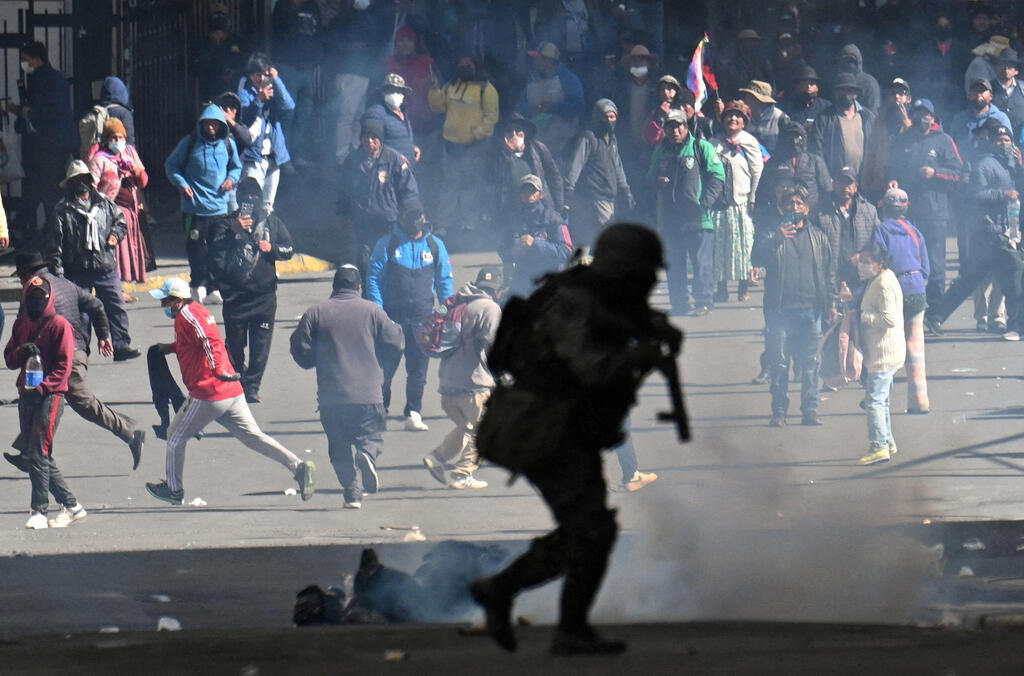 Photo: REUTERS/Claudia Morales בוליביה הפגנות לה פס נגד הנשיא