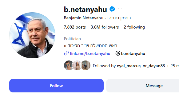 זינוק מוזר באינסטגרם של נתניהו: אלפי עוקבים חדשים