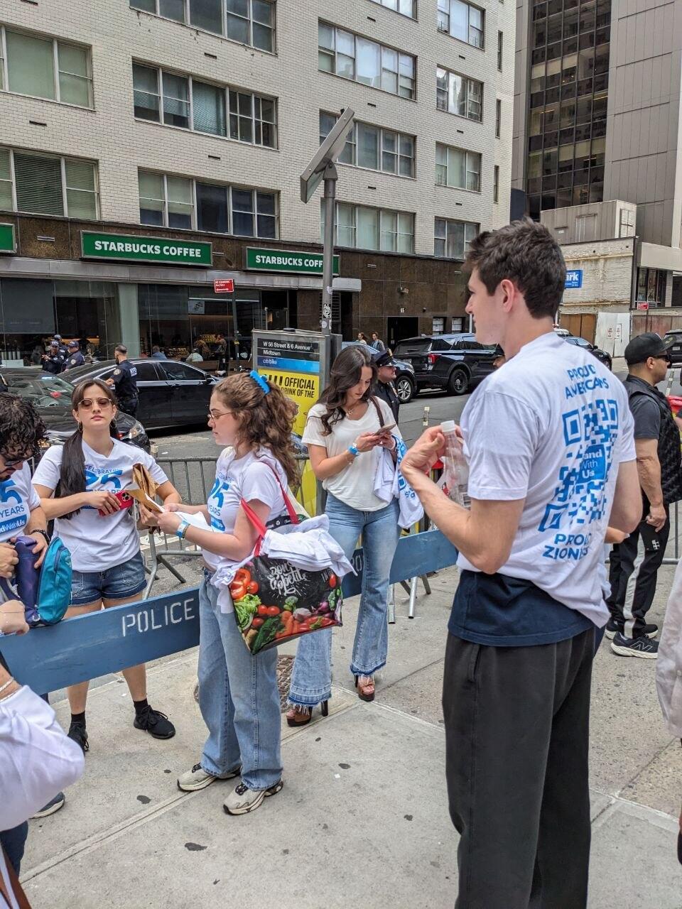 Young participants gather outside a security checkpoint before joining New York’s annual Israel Day Parade in Manhattan (Photo: Amir Bogen) Young participants gather outside a security checkpoint before joining New York’s annual Israel Day Parade in Manhattan