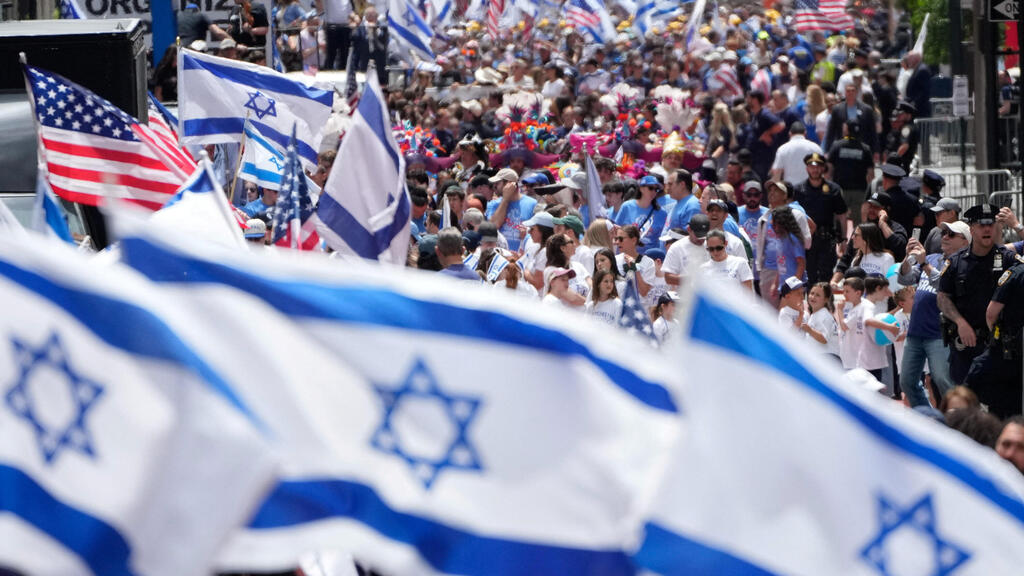 The annual parade in support of Israel on Fifth Avenue in New York in May (Photo: REUTERS/Eduardo Munoz) מצעד התמיכה השנתי בישראל, בשדרה החמישי בניו יורק