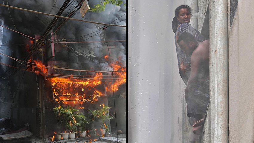 Пожар в отеле на юге Дели (Фото: AP Photo/Manish Swarup) לפחות 21 נספו בשריפה במלון בניו דלהי, הודו