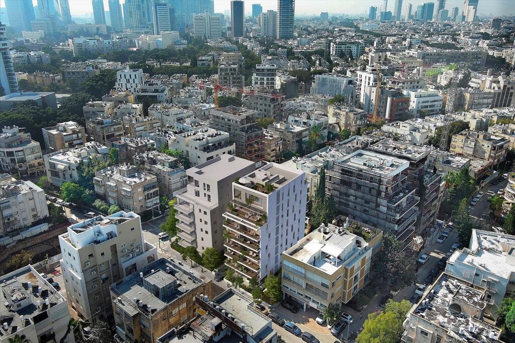 Urban renewal project in Tel Aviv (Rendering: Evolve Media) הדמייה של מיזם התחדשות עירונית ברחוב סוטין בתל אביב