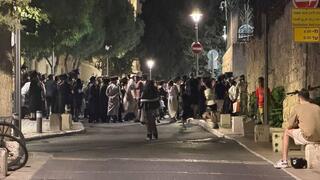 הפגנת חרדים מול תחנת משטרת לב הבירה בירושלים