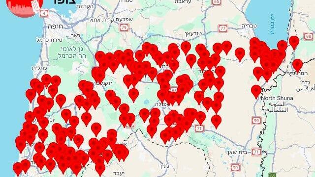 Третий залп (Фото: Цофар) מפת אזורי האזעקות