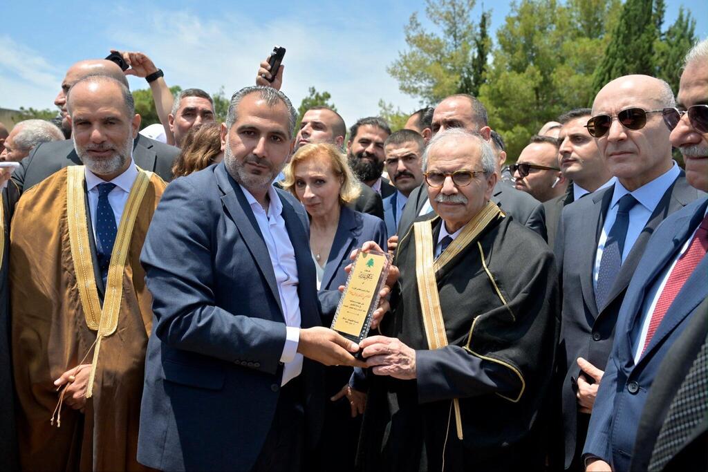 Lebanese officials, including Prime Minister Salam, attended the launch ceremony for the development and reopening of the Qlayaat Airport in northern Lebanon השקת שדה התעופה אל-קליעאת בצפון לבנון