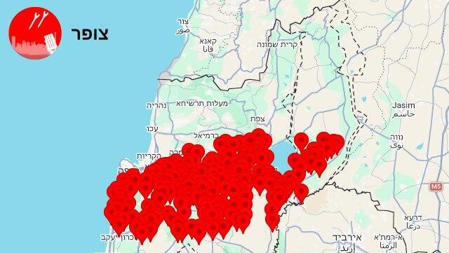 Карта сирен (Фото: Цофар) מפת אזורי האזעקות